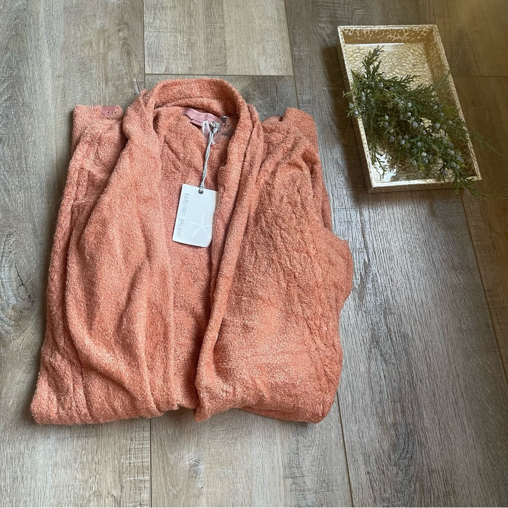 Barefoot Dreams Women's cable  Cardigan apricot large - Picture 2 of 6